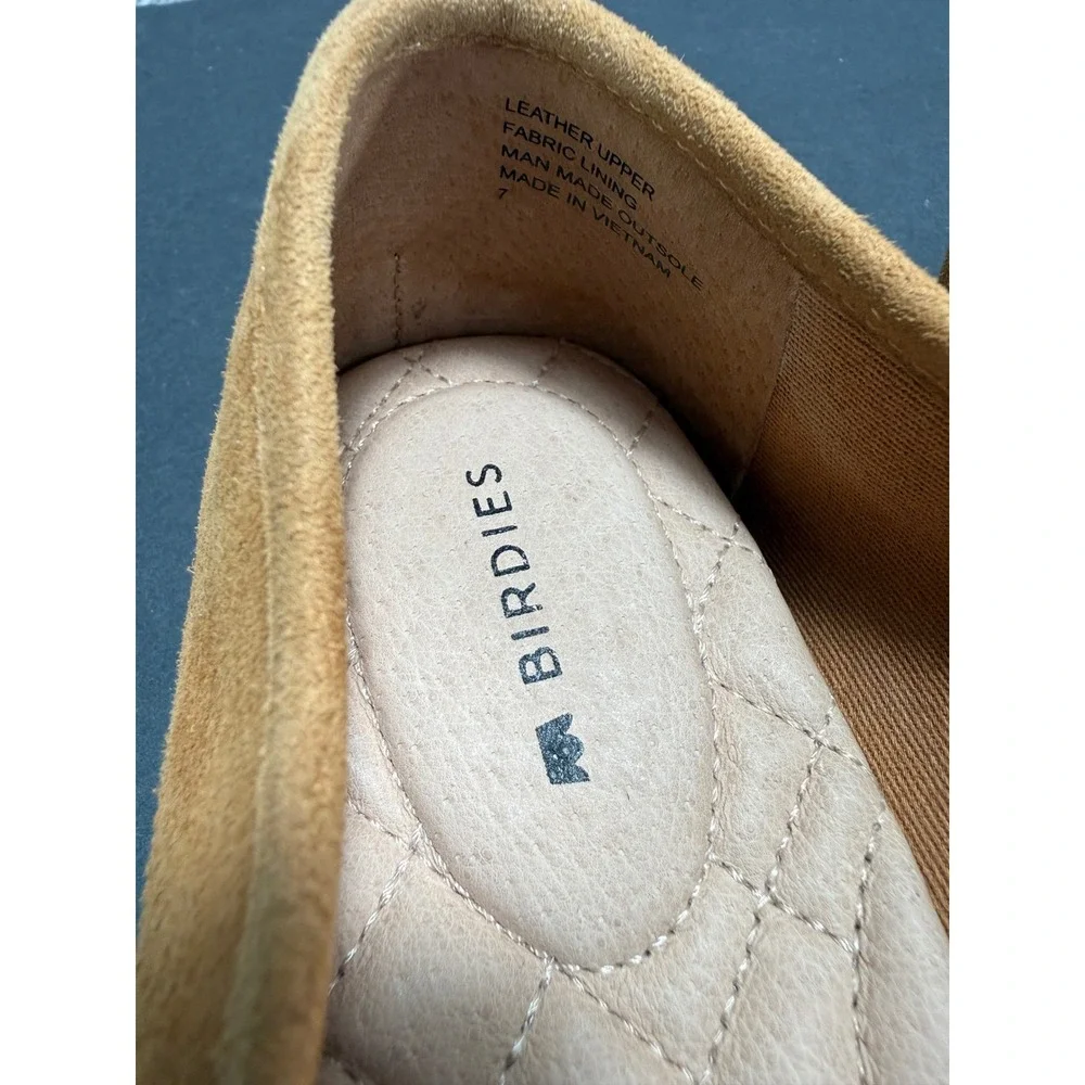 Birdies Starling Loafers Womens 7 Saffron Yellow Suede Smoking Slipper Flats‎